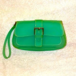 COPY - vintage Liz Claiborne Aquamarine Jelly clutch wristlet purse